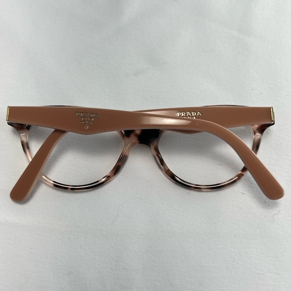 Prada Round Pale Pink & Brown Tortoise Eyeglasses - Frames only - Picture 5 of 7